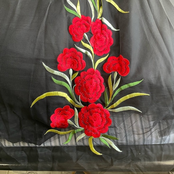 Black Floral Ball Gown Size 4 - Picture 8 of 15